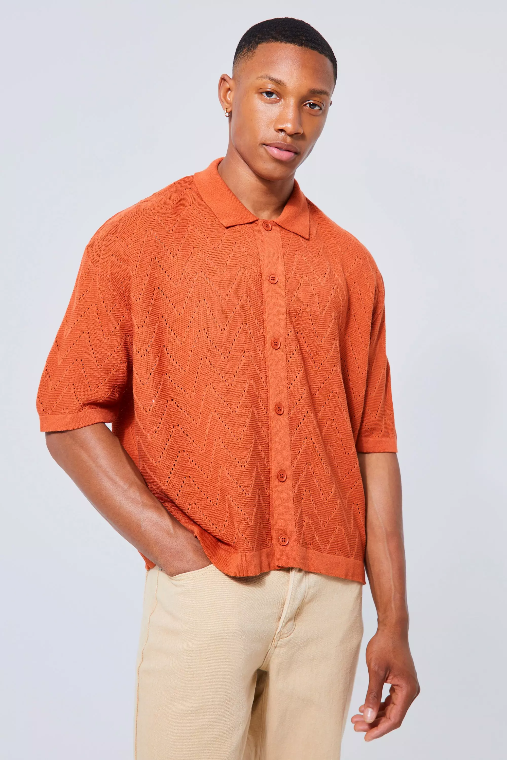 Burnt orange hot sale short sleeve shirt